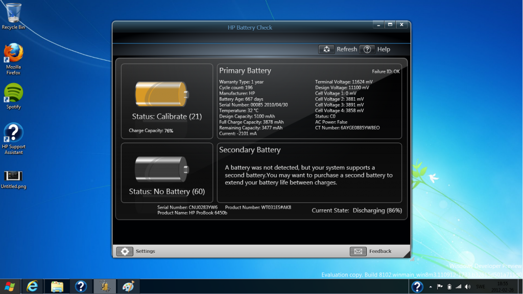 HP battery check