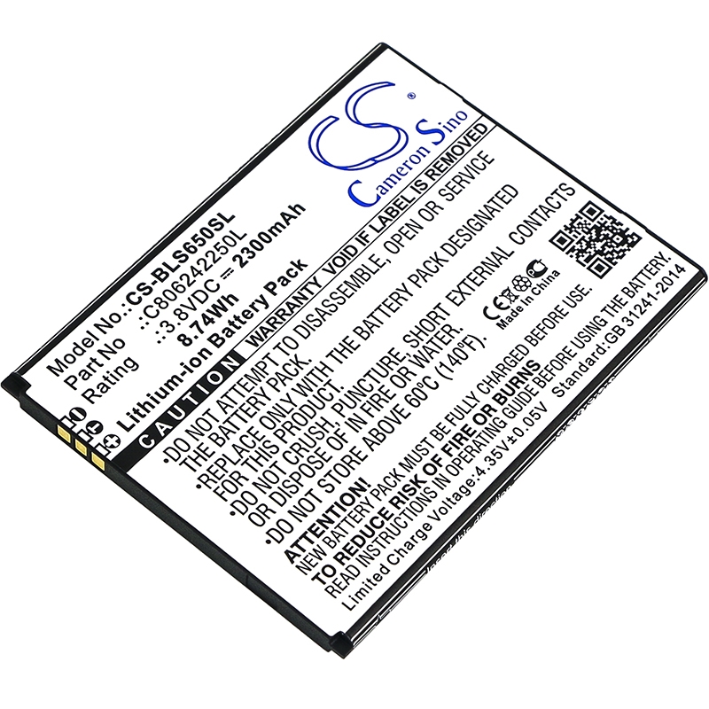 thumbnail image 2 of 2500mAh Replacement Battery Kit For BLU Studio J8 LTE S0350WW & Studio J8 S650P - With Tools (C806242250L) 2 of 6